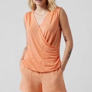 Athleta Breezy Faux Wrap Top Camisole Modal Blend in Peach size XS